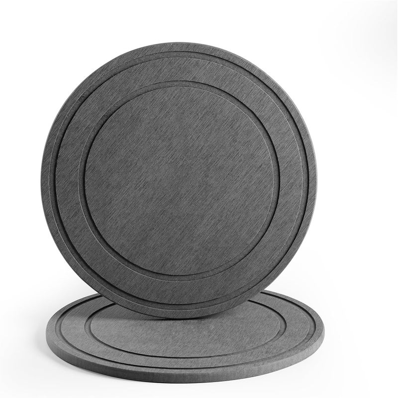 Relime Diatomaceous Earth Plant Saucer for Indoor, 2 Pack 12 inch, Instant Dry Pot Saucer, Plant Drip & Drainage Tray for Indoor, Stone Gray - Image 1